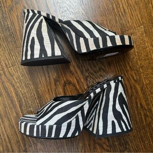 Simon Miller Zebra Slice Heel Platform Wedges Size 37